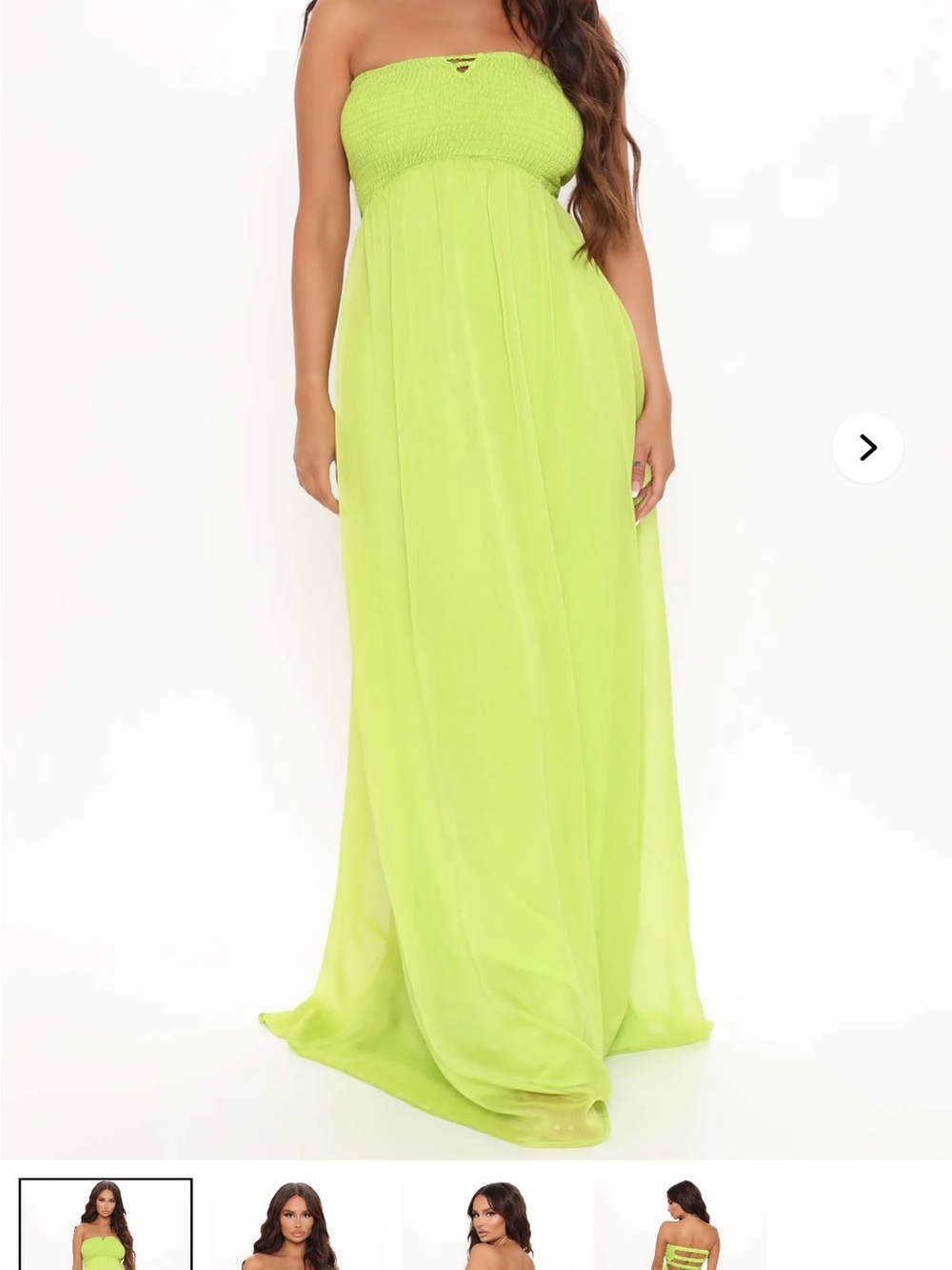 Strapless Smocked Maxi Dress in pink